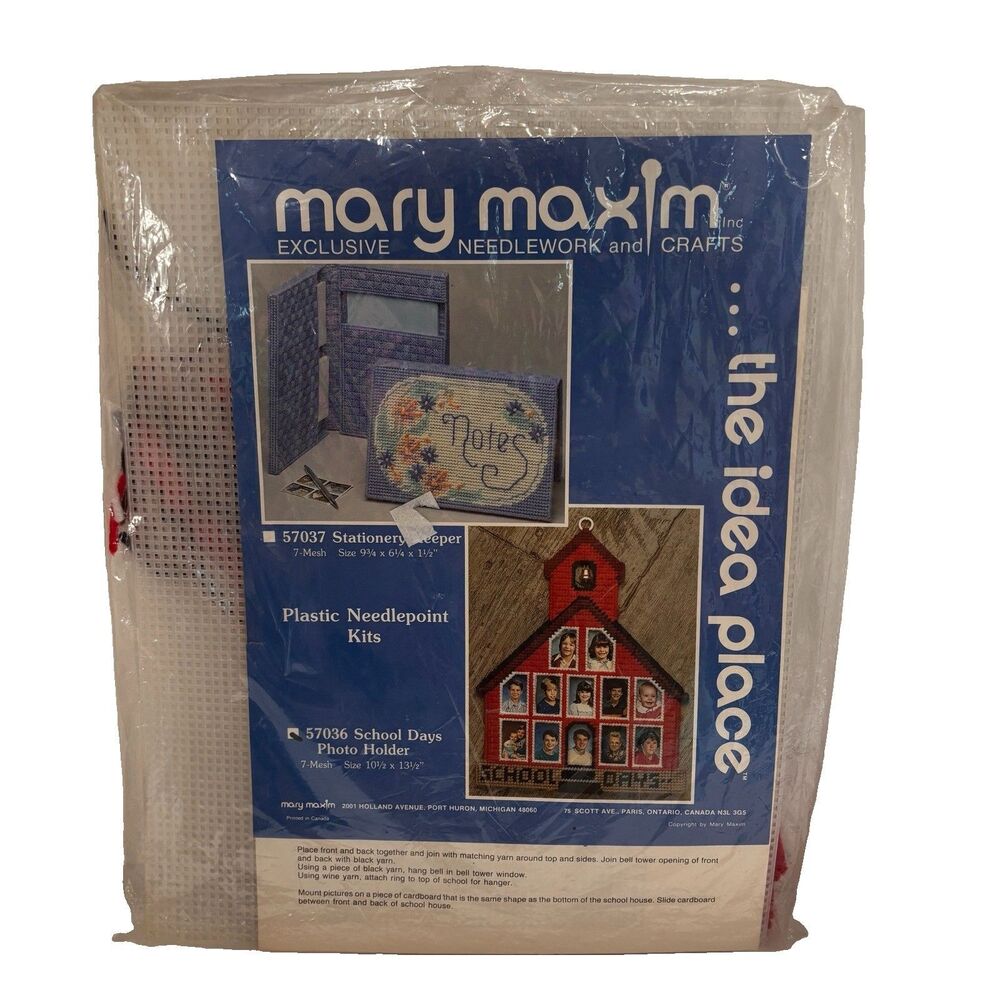Mary Maxim School Days Photo Holder Plastic Canvas Kit #57036 New Frame